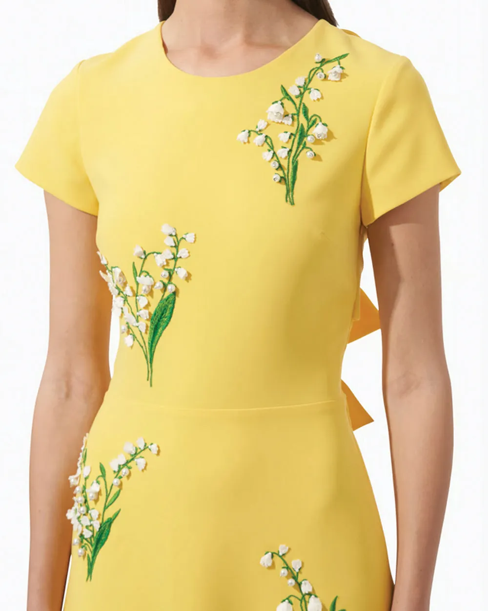 Sunshine Lily Valley Embellished Short Sleeve Gown