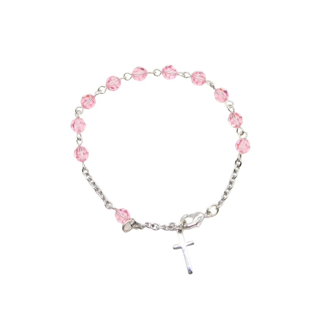 Swarovski Crystal Rosary Bracelet - White/Pink/Blue/Mix Color