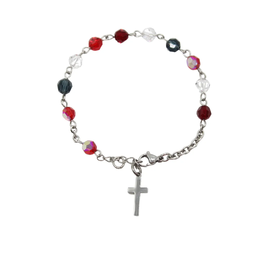 Swarovski Crystal Rosary Bracelet - White/Pink/Blue/Mix Color