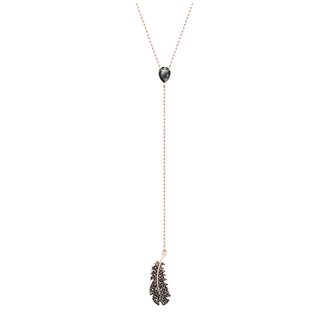 Swarovski NAUGHTY Y NECKLACE, Black, Rose Gold -5495299