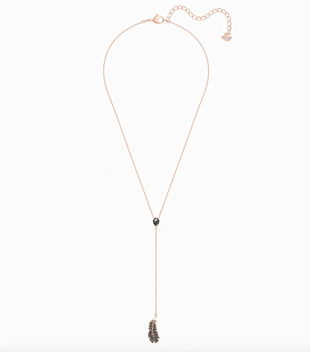 Swarovski NAUGHTY Y NECKLACE, Black, Rose Gold -5495299