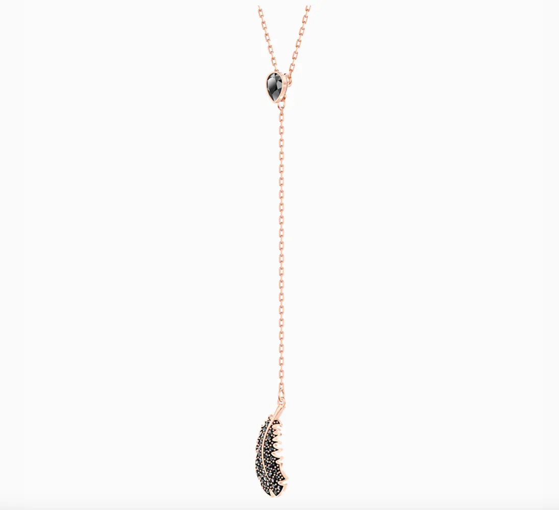 Swarovski NAUGHTY Y NECKLACE, Black, Rose Gold -5495299