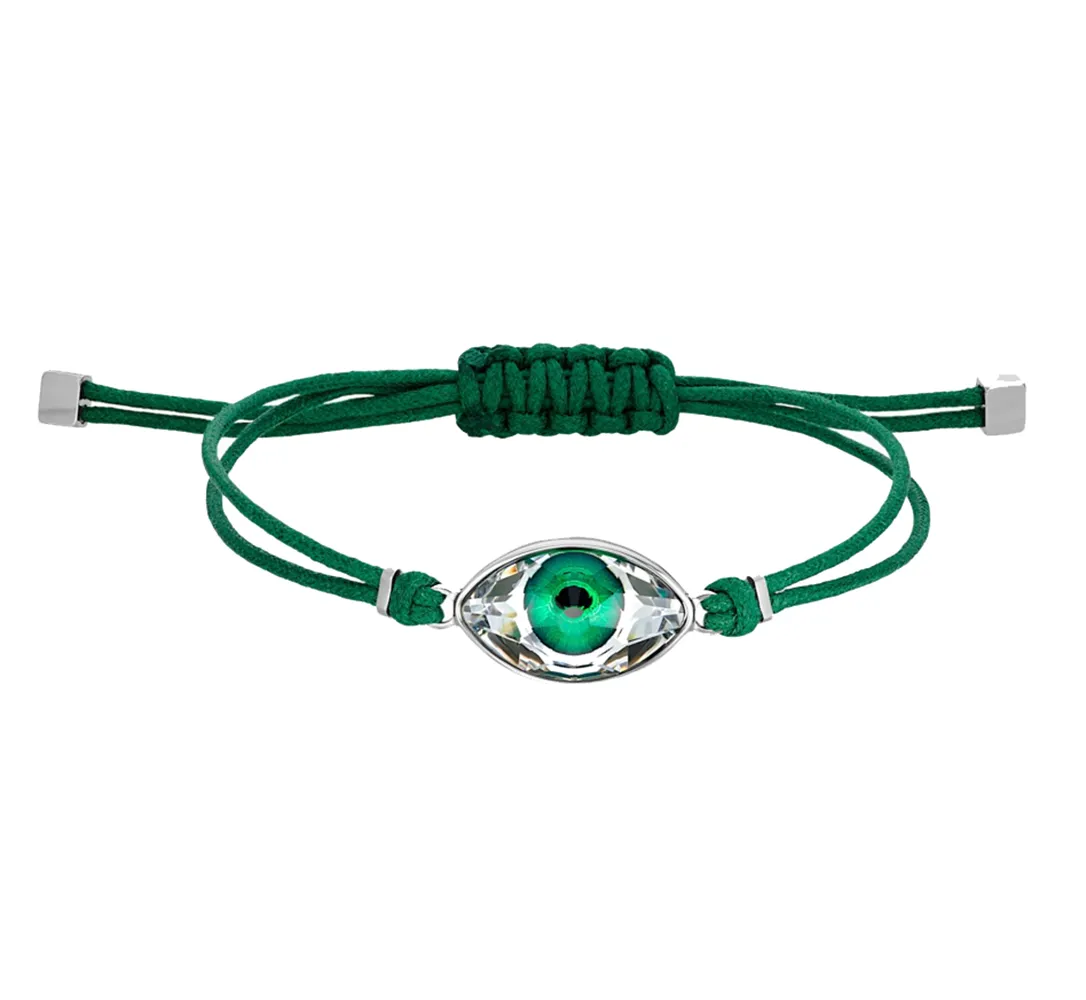 Swarovski POWER COLLECTION EVIL EYE BRACELET, Green, Stainless Steel -5508535