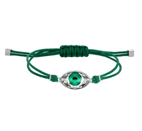 Swarovski POWER COLLECTION EVIL EYE BRACELET, Green, Stainless Steel -5508535