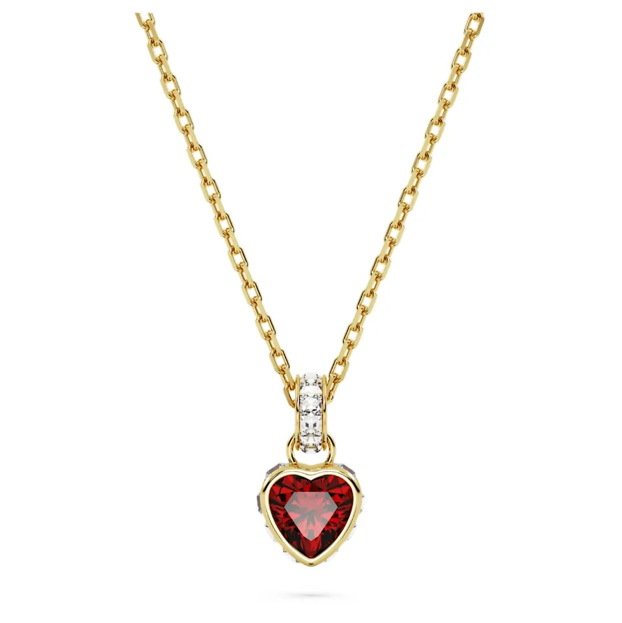 SWAROVSKI Stilla pendant, Heart, Red, Gold-tone plated 