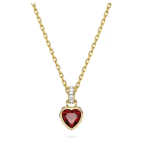 SWAROVSKI Stilla pendant, Heart, Red, Gold-tone plated 