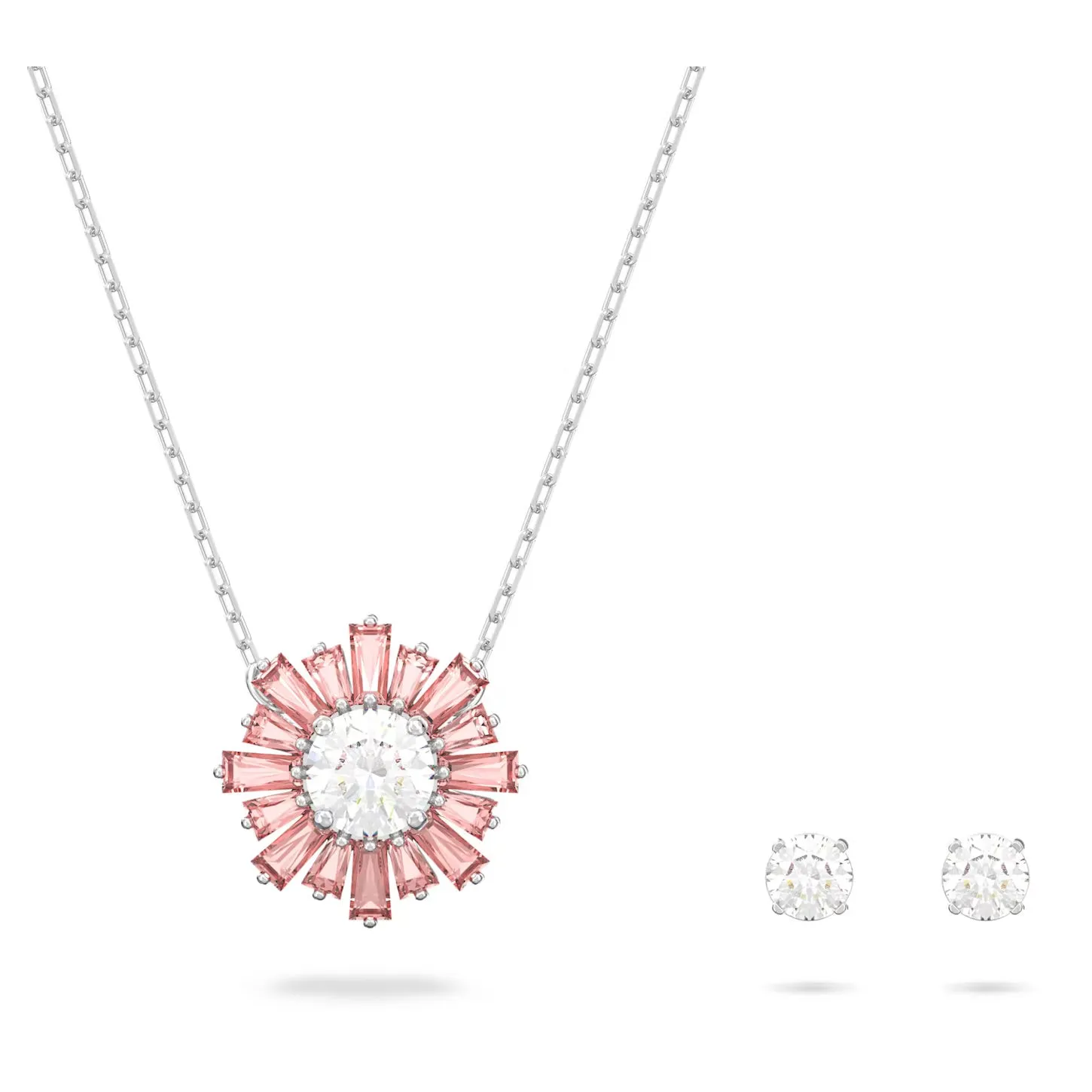 Swarovski Sunshine set Mixed cuts, Sun, Pink, Rhodium plated -5642974