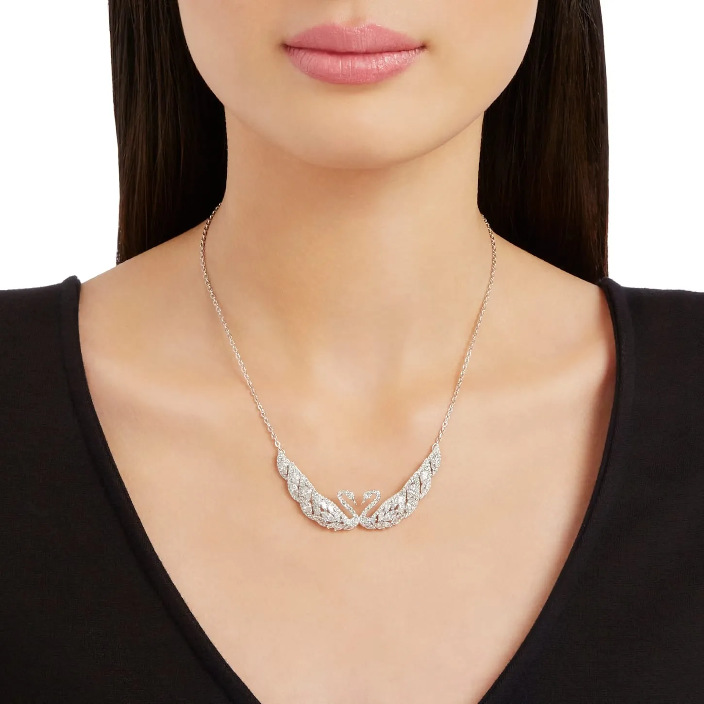 Swarovski SWAN LAKE NECKLACE, White, Rhodium -5201962