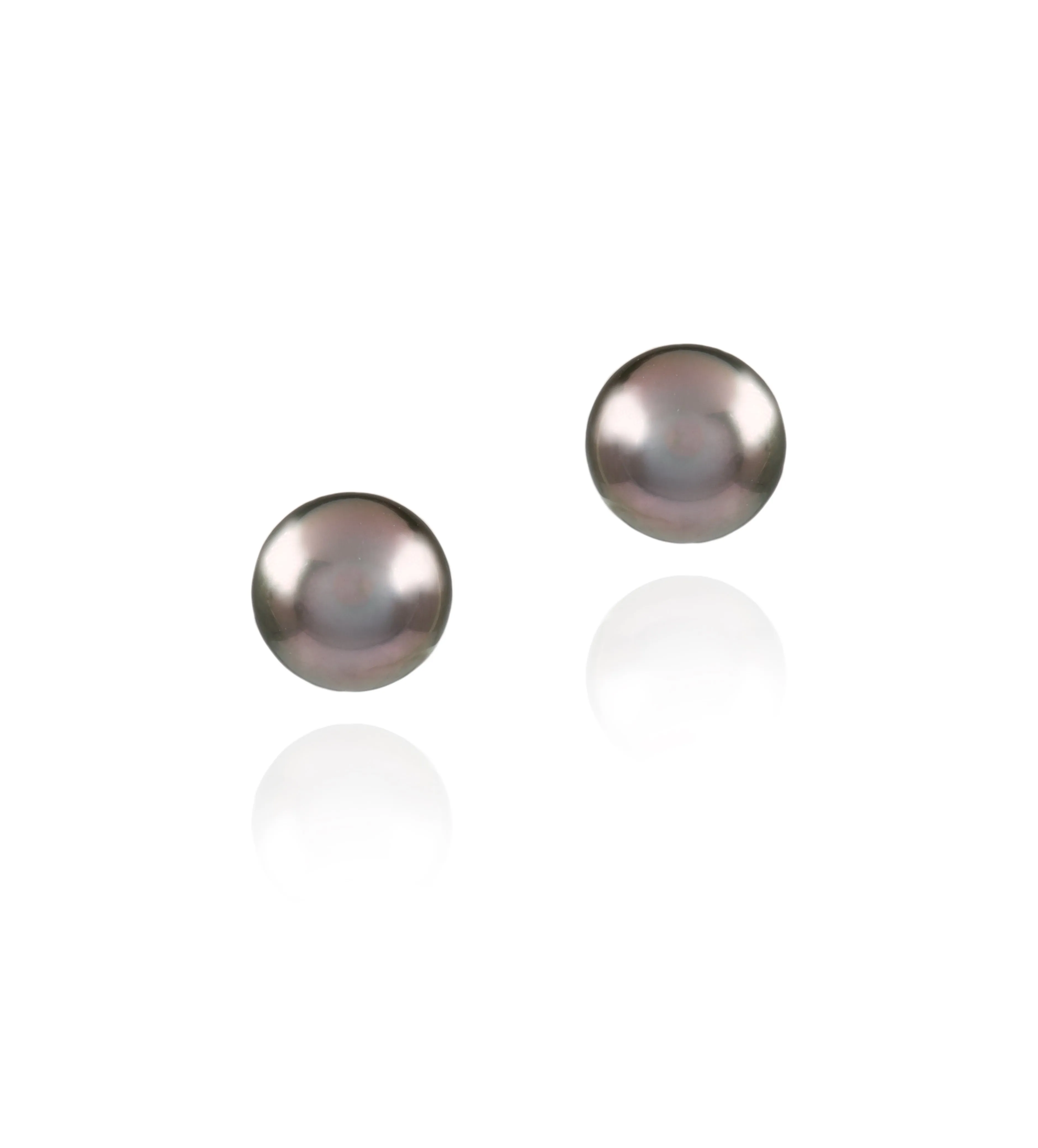 Tahitian Pearl Studs in 18K White Gold