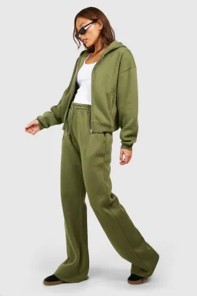 Tall Boxy Zip Through Bomber Straight Leg Tracksuit