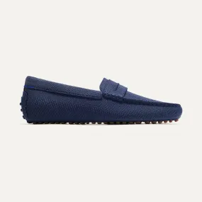 The Driving Loafer in Navy Herringbone