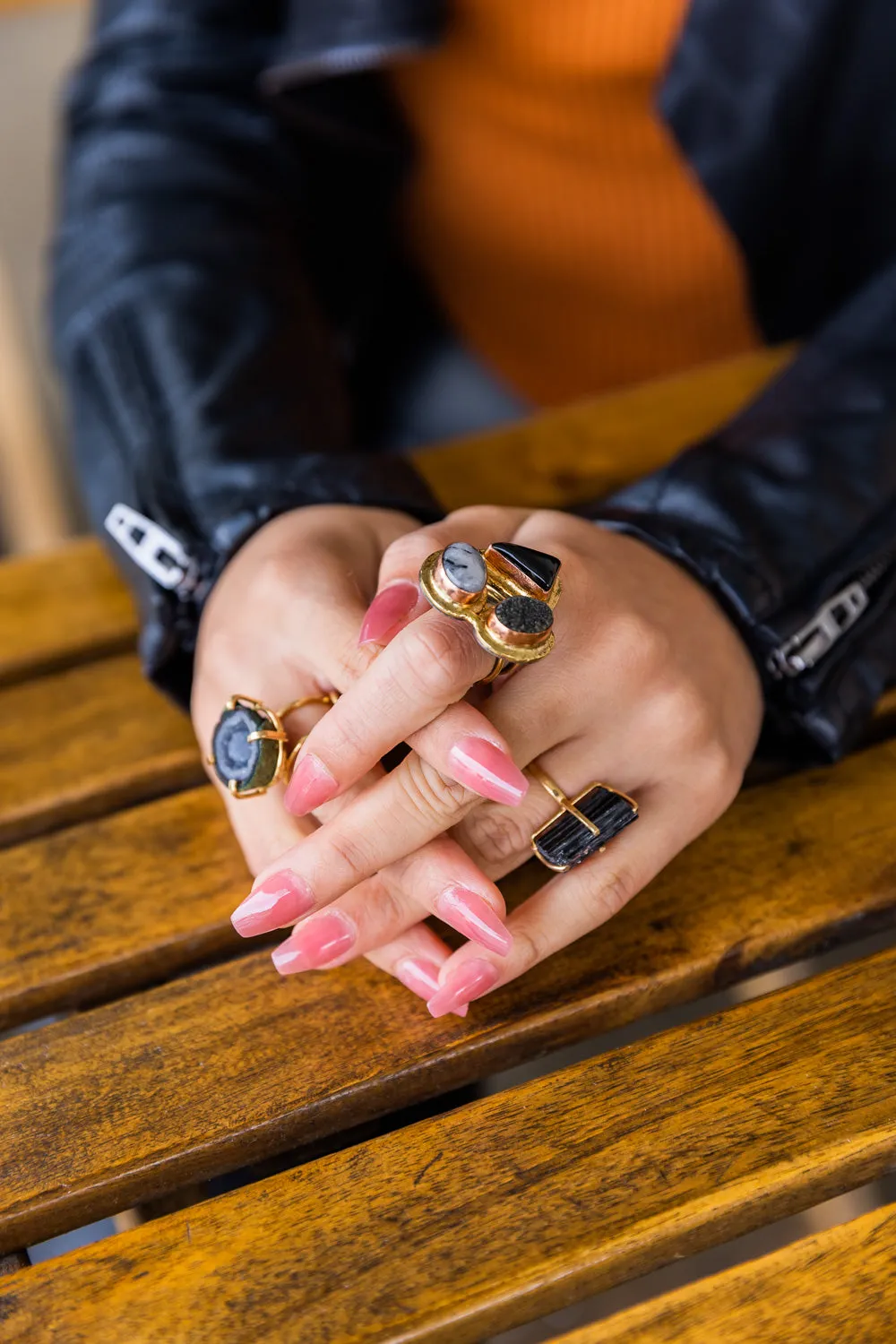 The Honey Dainty Black Tourmaline Ring Collection