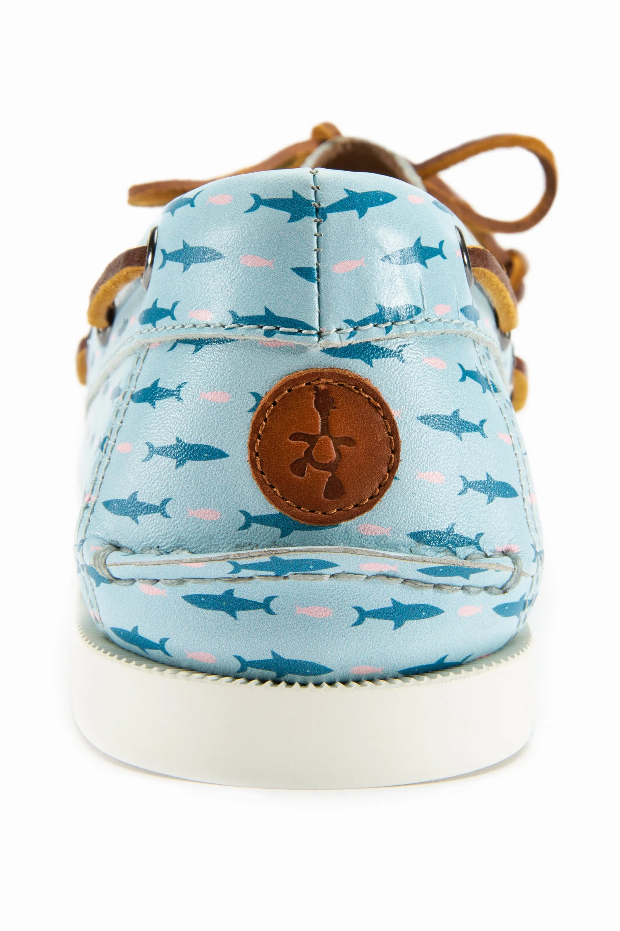 The Pink and Blue Sharks Boat Shoe