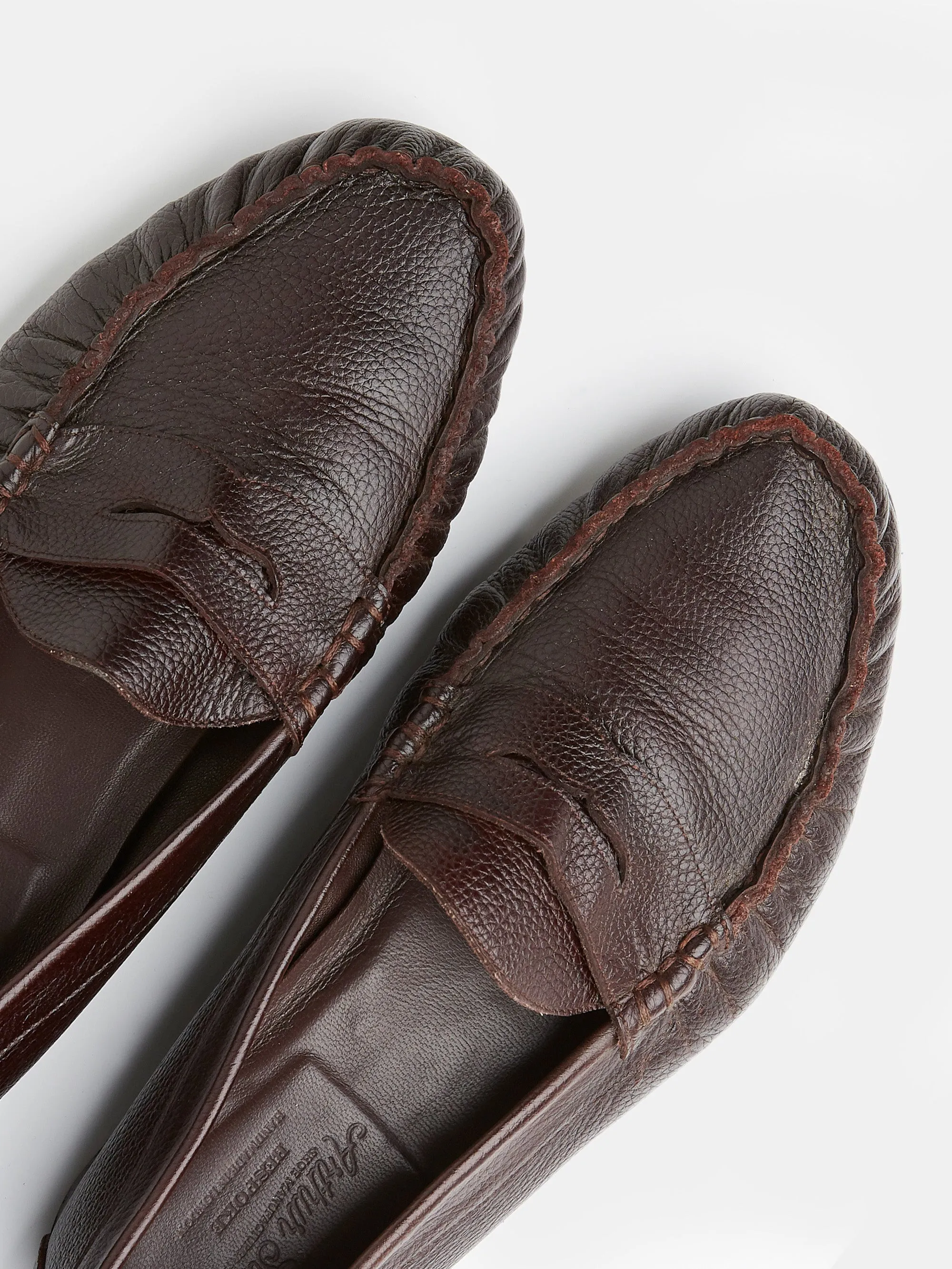 The Raphi Moccasin in Dark Brown Grain Leather