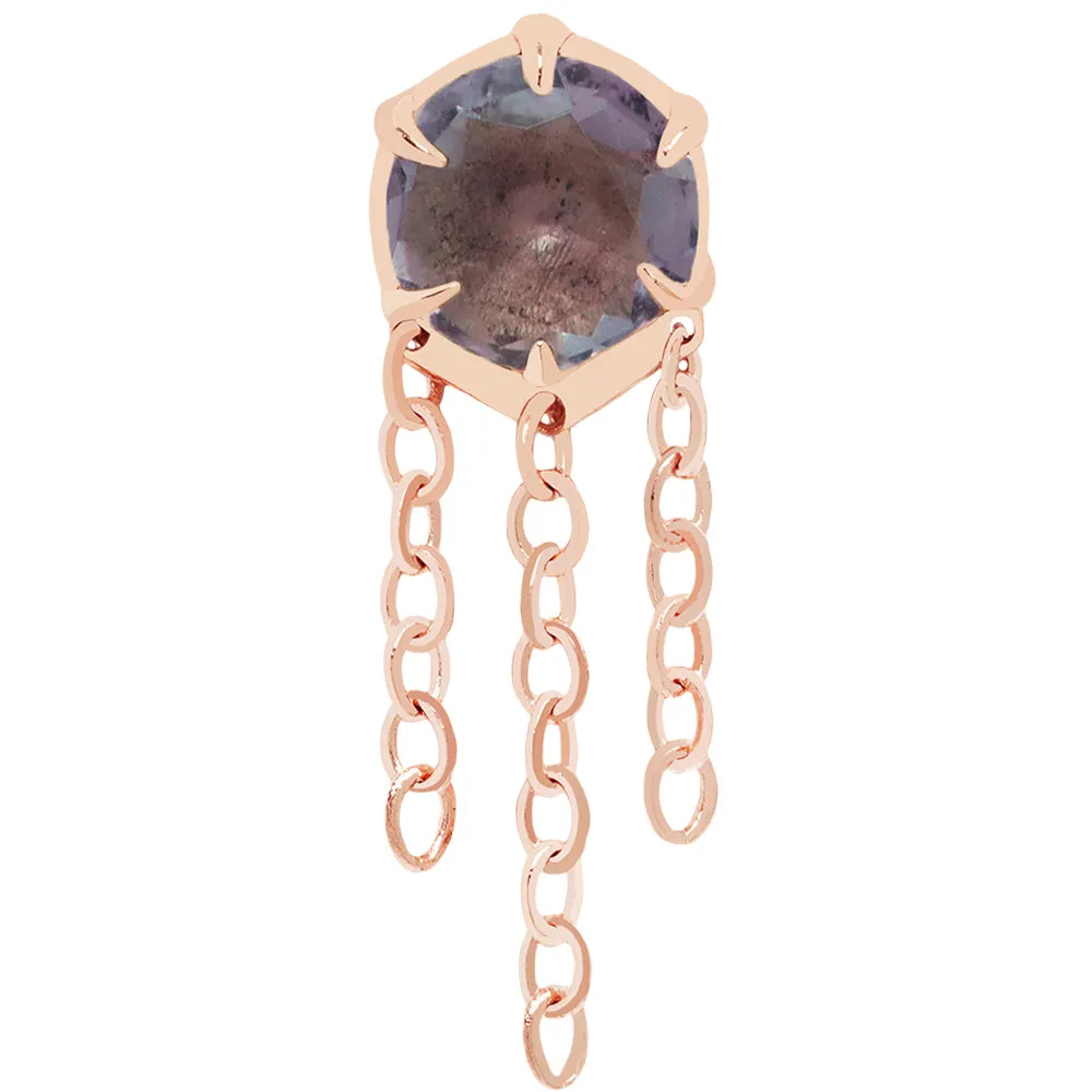 threadless: Illuminate Large with Chains End in Gold with Genuine Gemstone