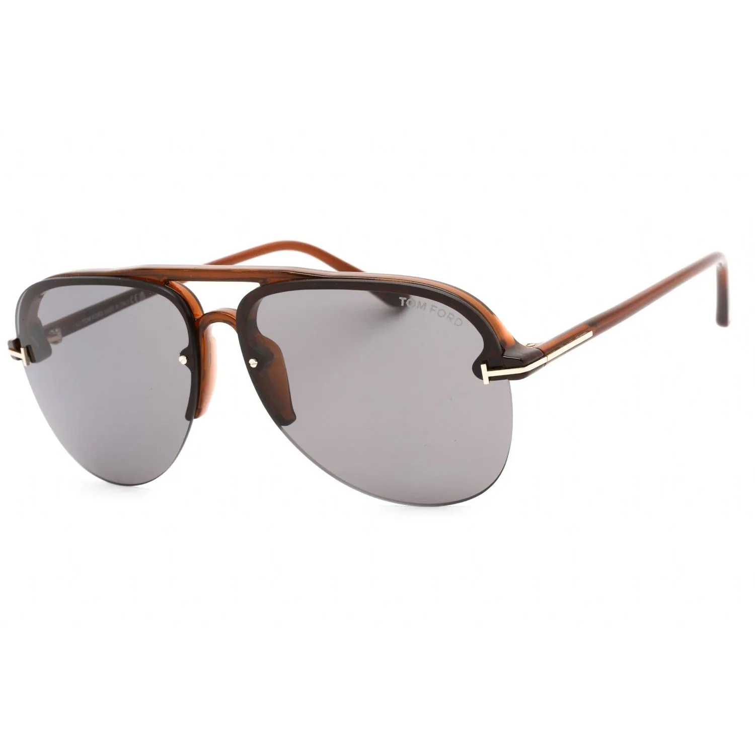 Tom Ford FT1004 Terry-2 Sunglasses Shiny Light Brown / Smoke Women's