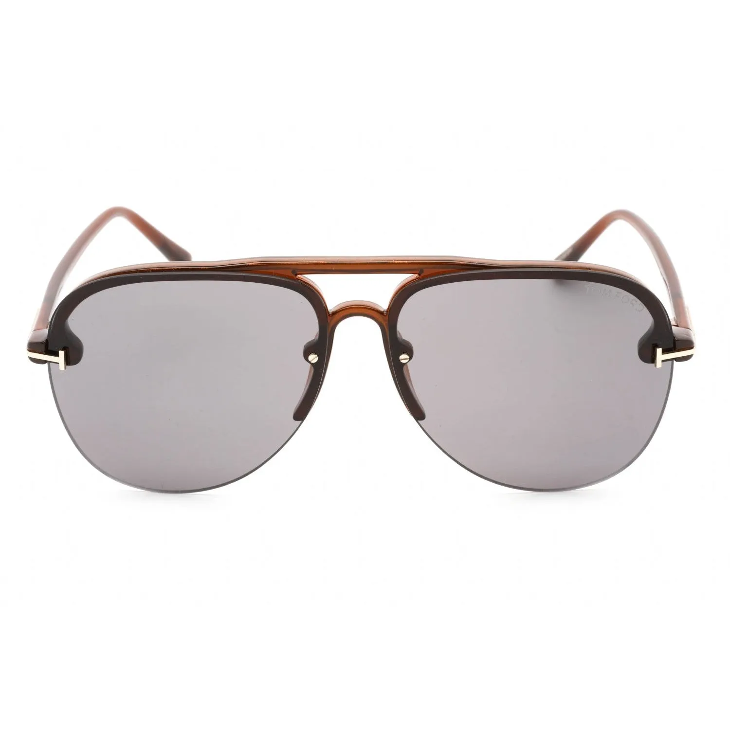 Tom Ford FT1004 Terry-2 Sunglasses Shiny Light Brown / Smoke Women's