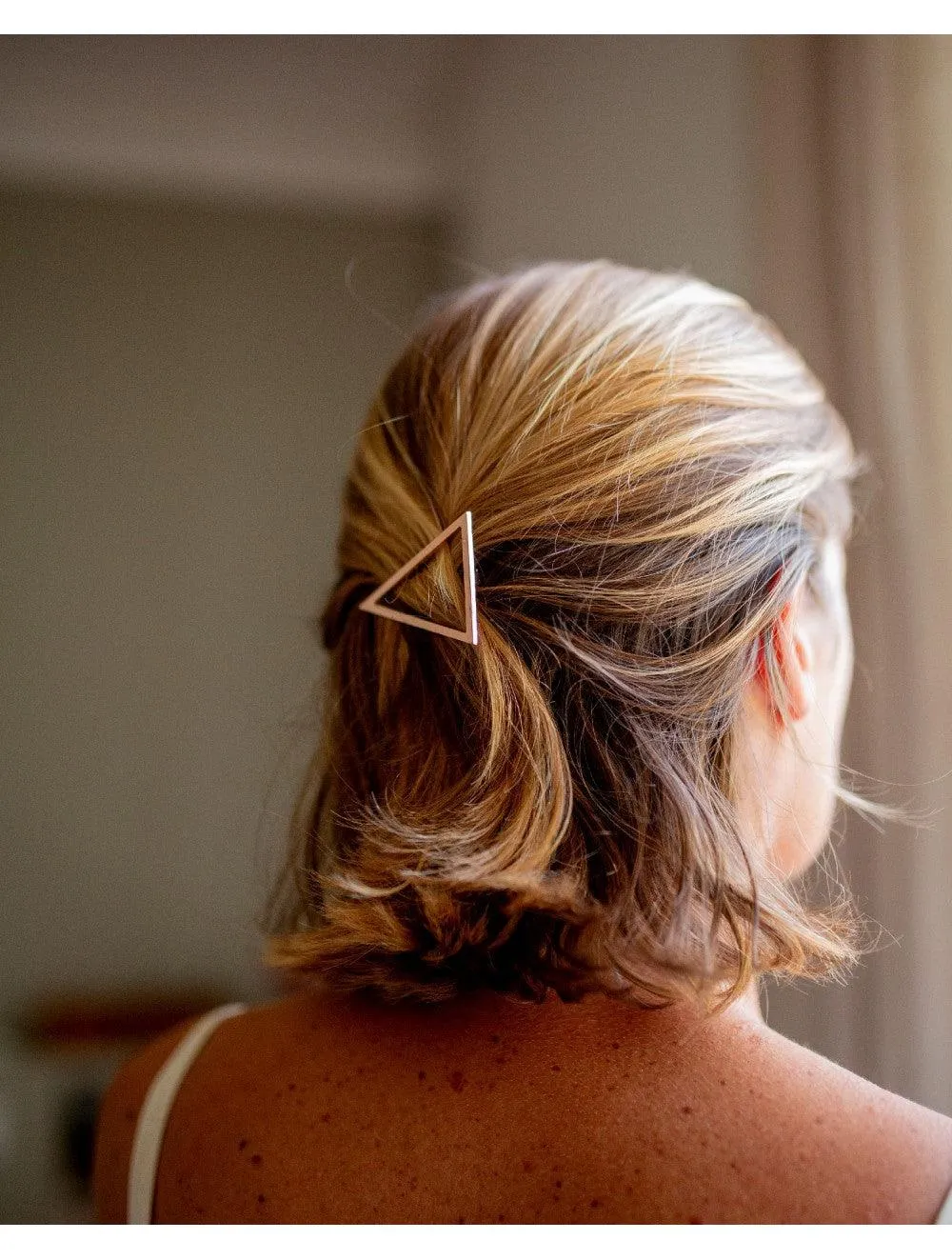 Triangle Hair Barrette Gold