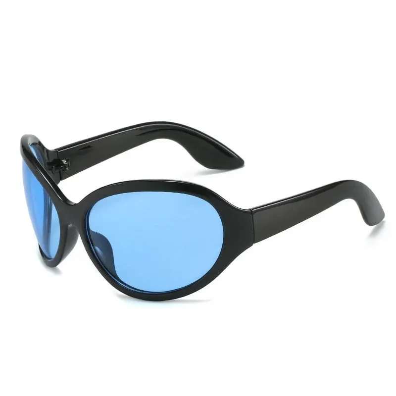 Unisex Punk Sports Luxury Designer UV400 Shades Oversized Wrap Sunglasses