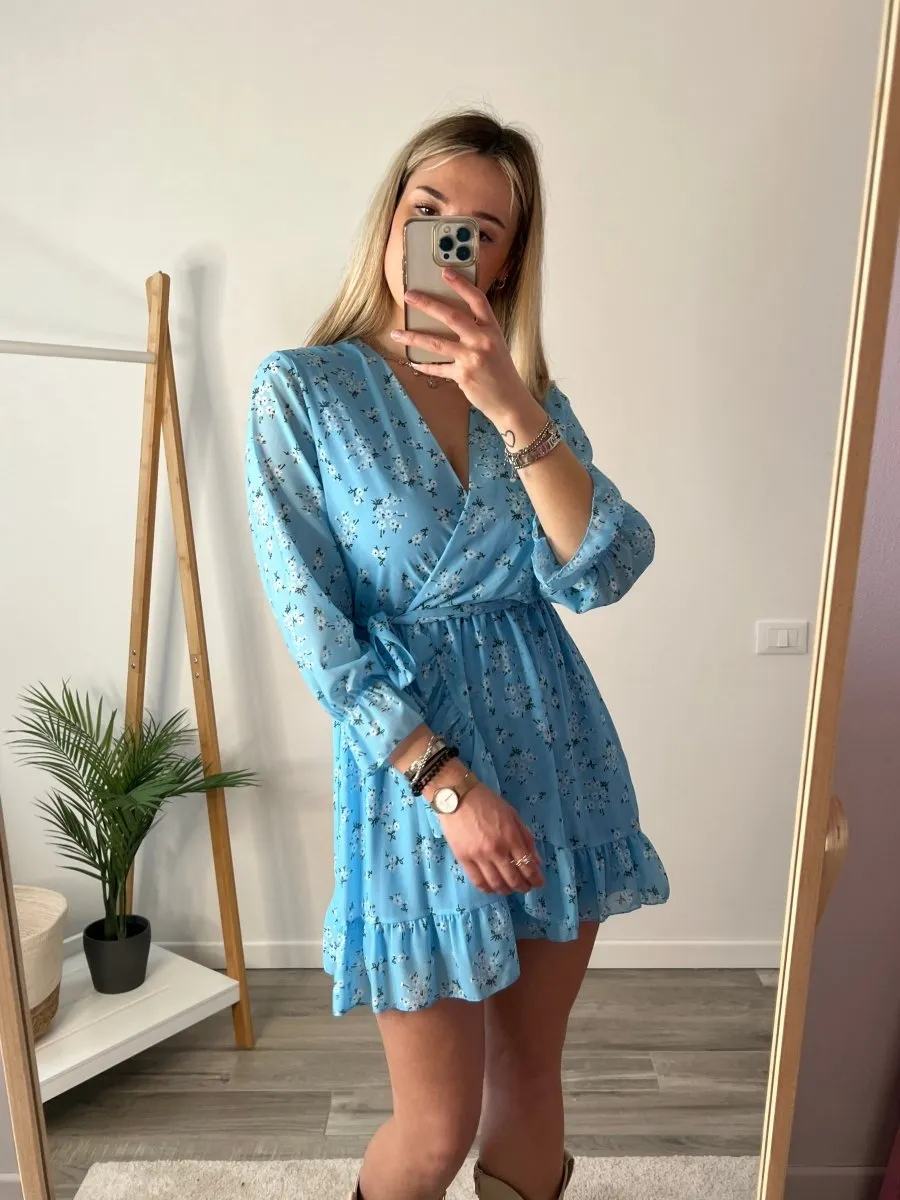 Vestitino azzurro a fiori