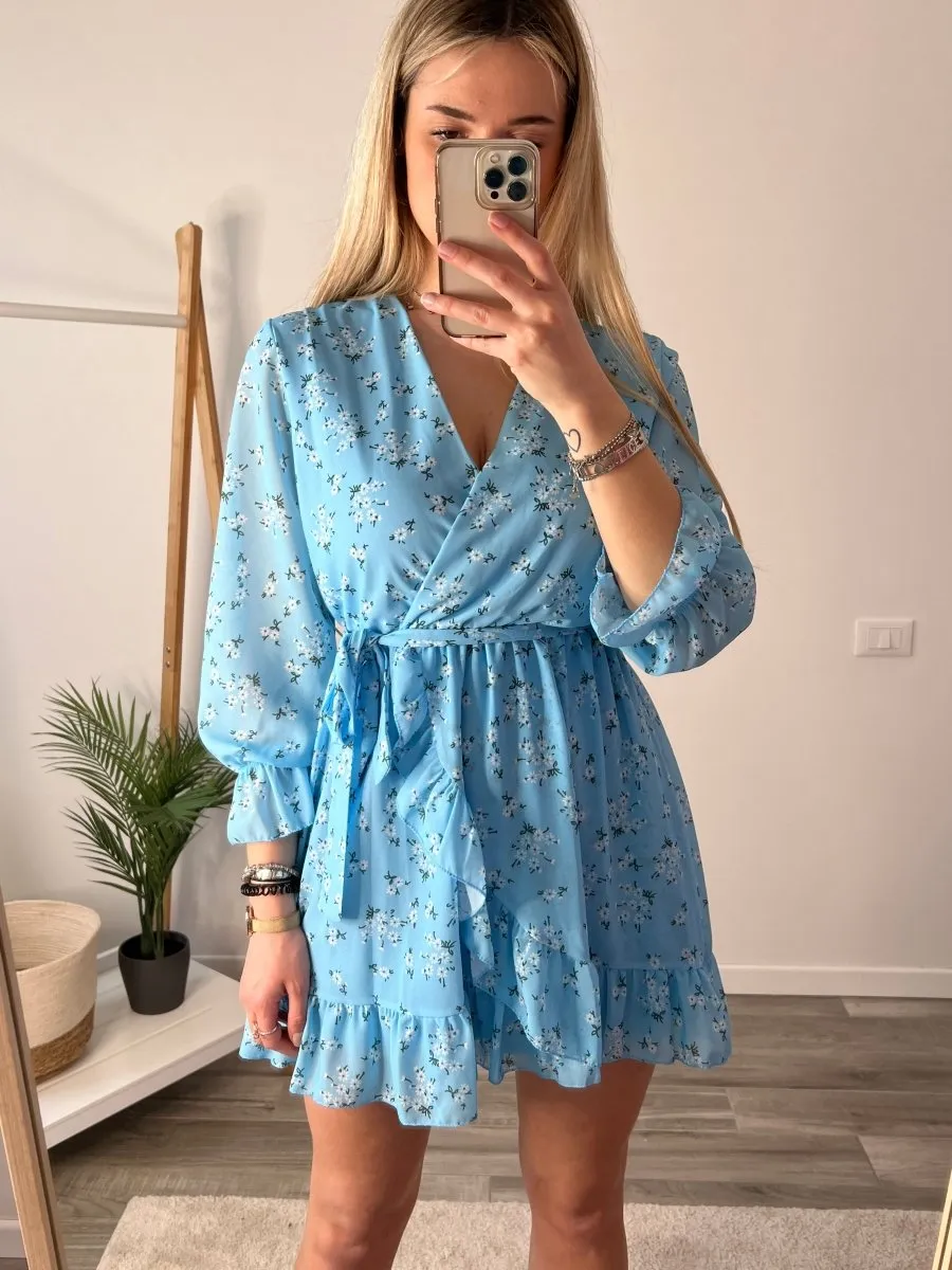 Vestitino azzurro a fiori
