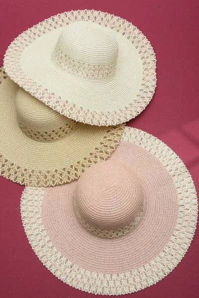 Wall To Wall Accessories - CLASSIC EDGE PANAMA STRAW SUN HAT | 40HW606: WHITE