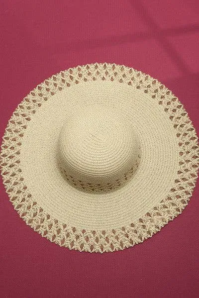 Wall To Wall Accessories - CLASSIC EDGE PANAMA STRAW SUN HAT | 40HW606: WHITE