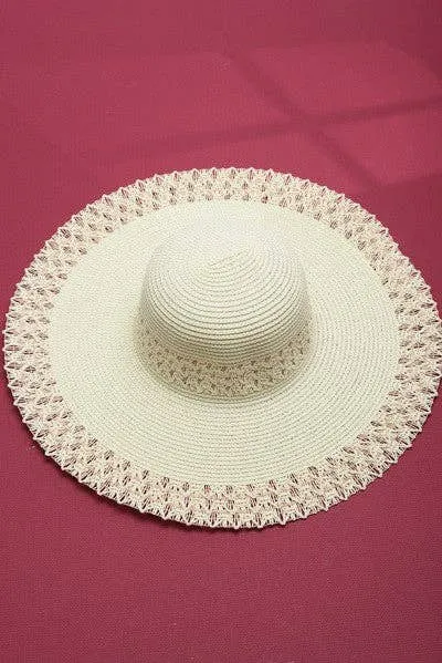 Wall To Wall Accessories - CLASSIC EDGE PANAMA STRAW SUN HAT | 40HW606: WHITE