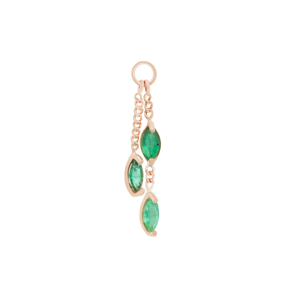 West Marin Chain Charm in Gold with Emerald