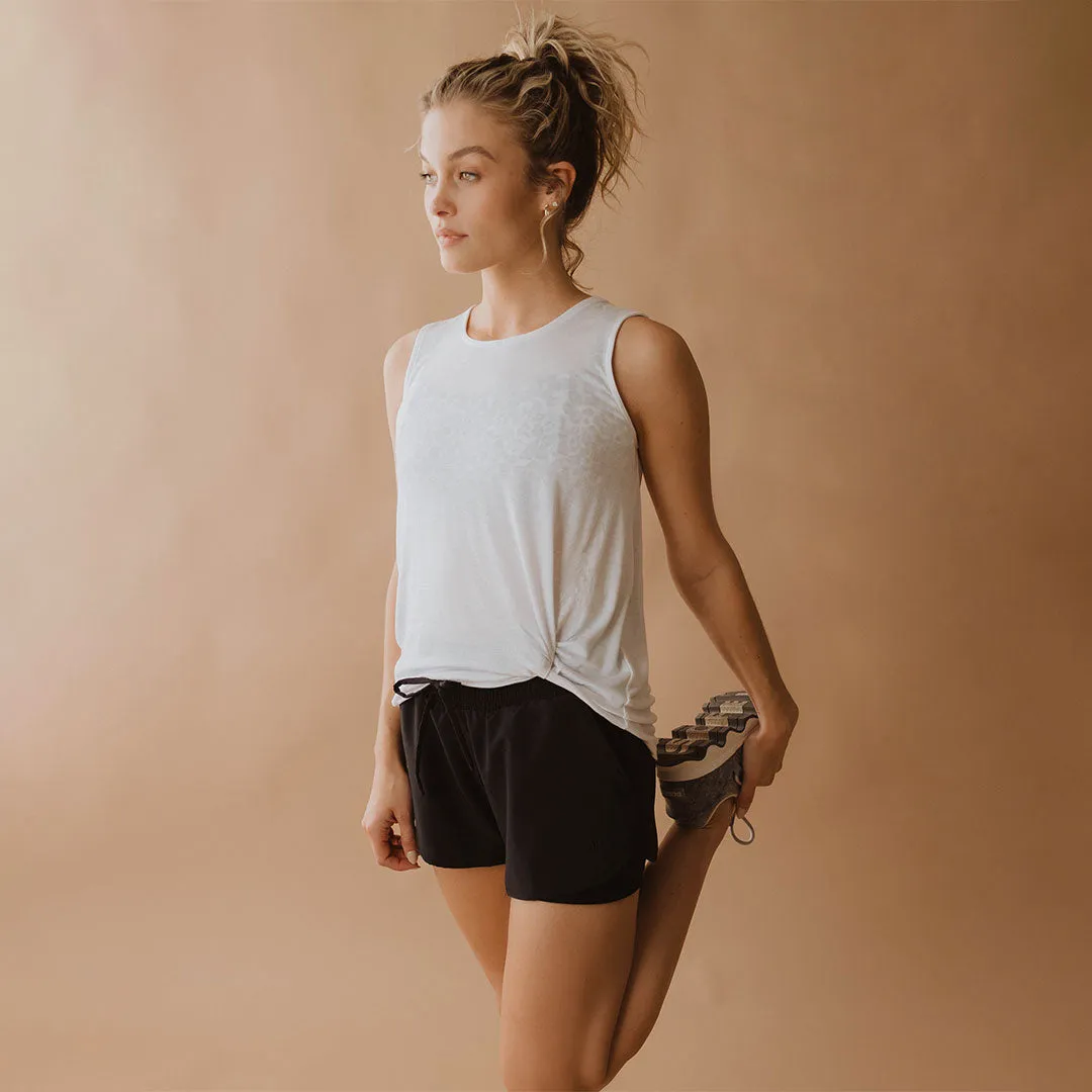 White Knot Crop Tank