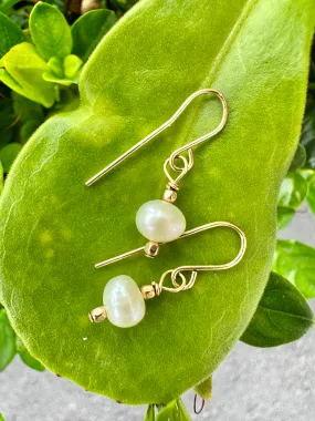 White Pearl Earrings