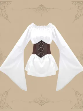 White  Retro Tudor Dress Costumes  Women's Polyester Top Retro Marie Antoinette Costume Party Prom Dress