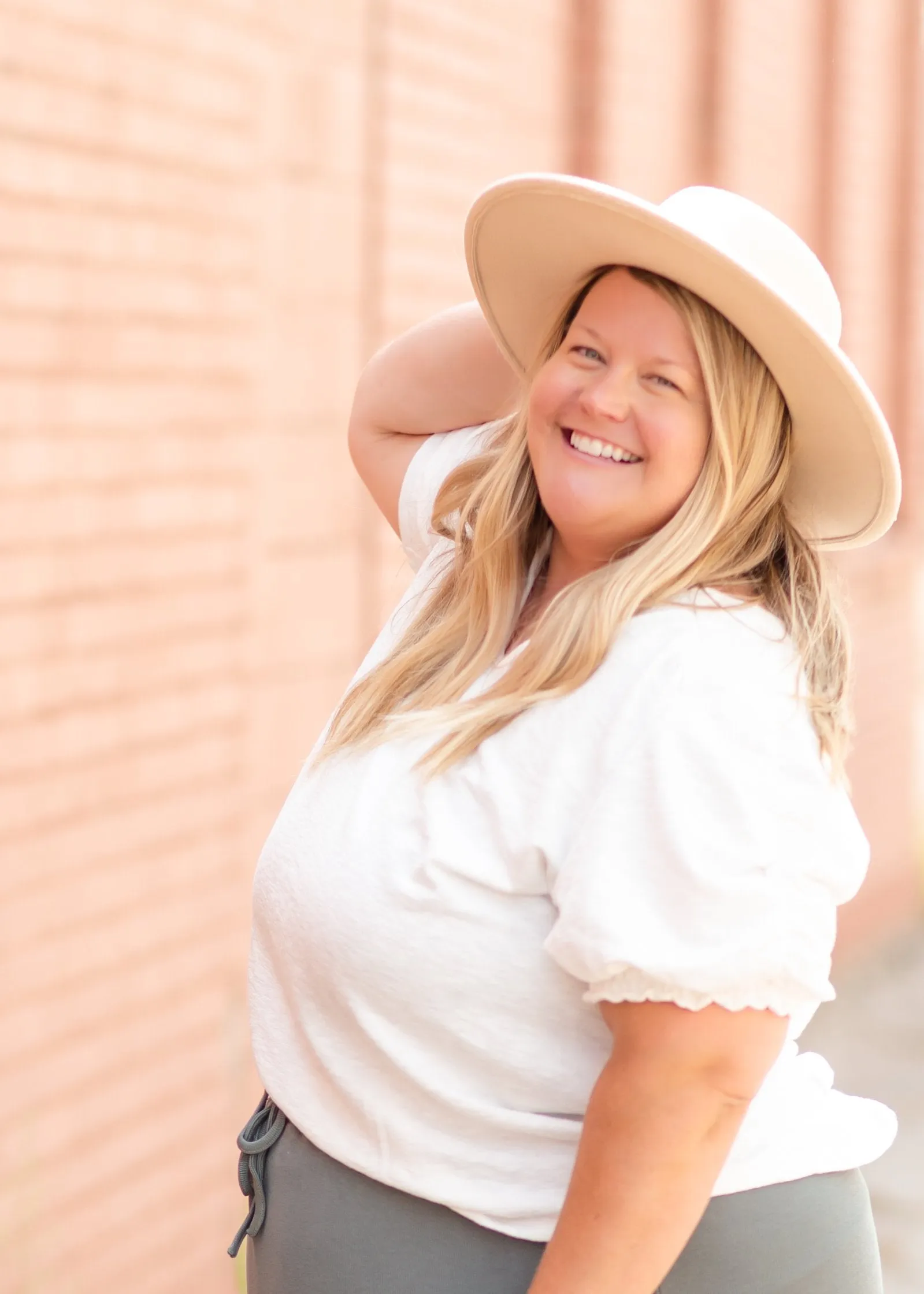 Wide Brim Ivory Boater Hat