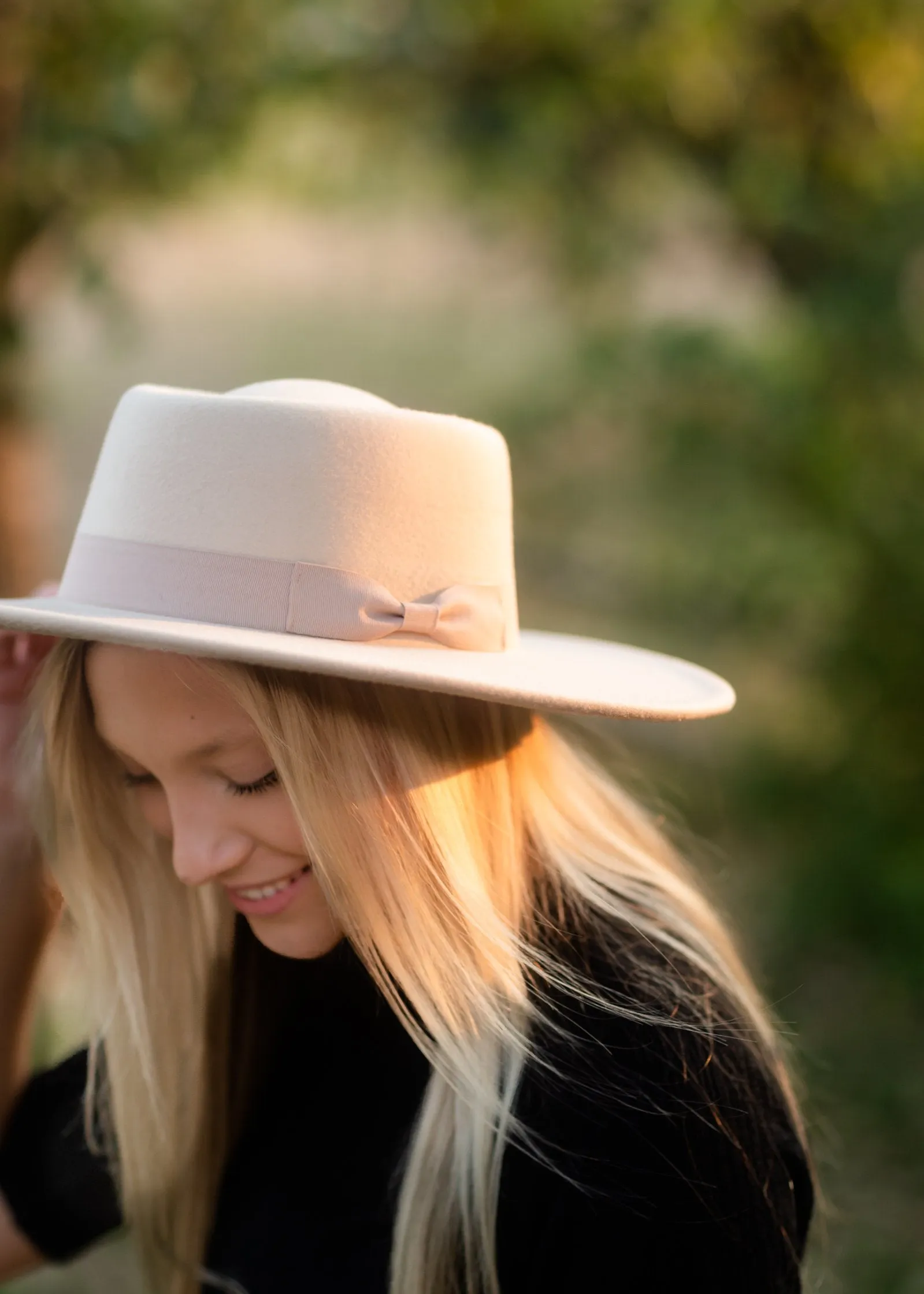 Wide Brim Ivory Boater Hat