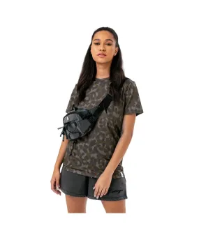 Womens/ladies leopard print t-shirt brown/chocolate brown Hype