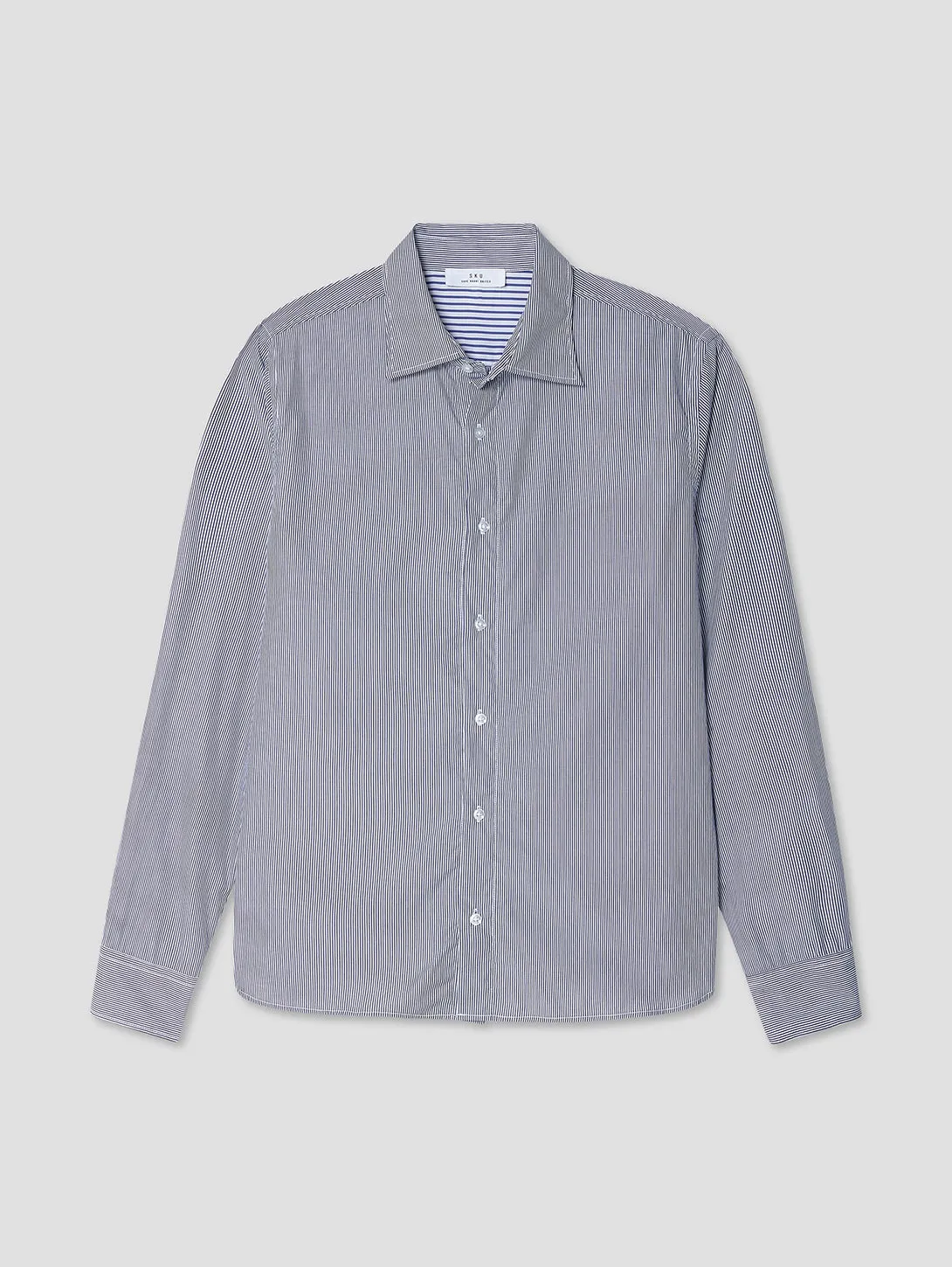 Yarn Dye Shirt - Navy Stripe